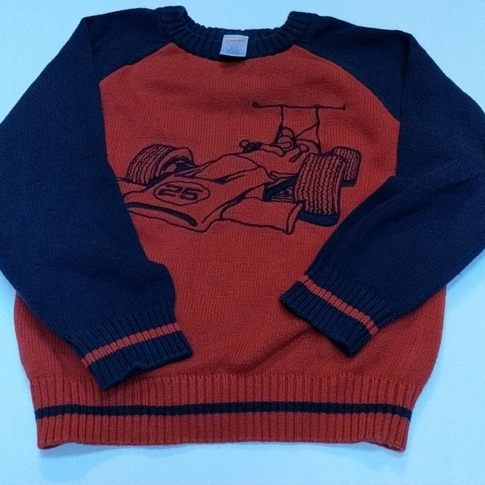 🍀 Gymboree 🍀 Small (5-6) 🍀 Kids Toddler Boy Race Car Sweater Top 🍀 P10